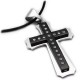 Sum of Perfection Stainless Steel Cross Necklace with Leather Chain