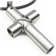 Light at End of the Tunnel Stainless Steel Cross Necklace - Large