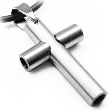 Light at End of the Tunnel Stainless Steel Cross Necklace - Small