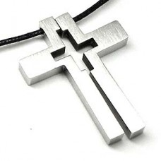 Twins Stainless Steel Cross Necklace