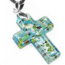 Urban Faith Cross Necklace - Lite Blue
