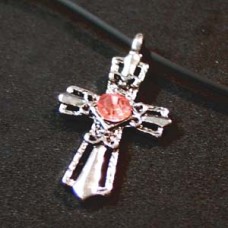 Pink Victorian Sword Cross Necklace