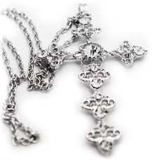 Victorian Crown Cross Necklace