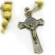 Wood Bead Benedict Crucifix Cross Necklace