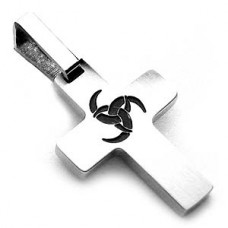 Celtic Contemporary Stainless Steel Cross Pendant