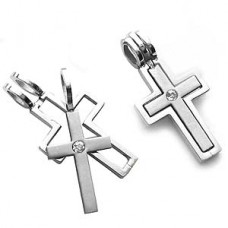 Heart Within Stainless Steel Cross Pendant
