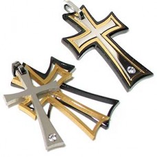 Holy Trio Stainless Steel Cross Pendant