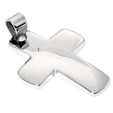 Silver Mirror Stainless Steel Cross Pendant