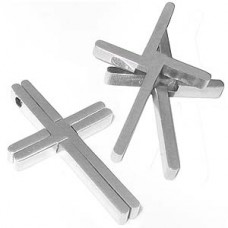 Twin Contemporary Stainless Steel Cross Pendant