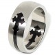 Victorian two piece Black-Silver Stainless Steel Cross Ring