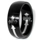 Victorian two piece Silver-Black Stainless Steel Cross Ring