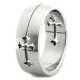 Victorian Stainless Steel Curved Cross Ring