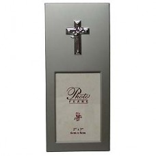 Silver-Toned Cross Picture Frame