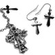 Victorian Locket - Black Cross Necklace