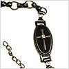 Princess Bronze Cross Bracelet - Black base