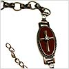 Princess Bronze Cross Bracelet - Red base