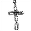 Attached Cross Necklace - Black