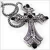 Big Four Corners Cross Necklace-Black