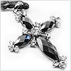 Onyx Clear Core 2 Cross Necklace