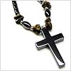 Stones Plain Onyx Cross Necklace