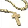 Wood Bead Crucifix - Tan