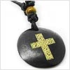 Button Contemporary Cross Necklace