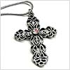 Crown Victorian 2 Cross Necklace - Clear