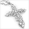 Silver Crown Victorian Cross Necklace