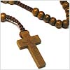 Wood Bead Crucifix - Brown