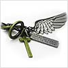 Angel Wing Charms Contemporary Cross Necklace