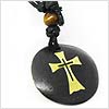 Button Contemporary Flare Cross Necklace