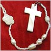 Mother of Pearl Cross Necklace - White