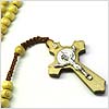 Wood Cross with Seal of Benedict - Lite Brown