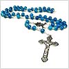 Italian Blue Glass Bead Cross Necklace