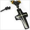 Hawaiian Cross Necklace with Black Necklace