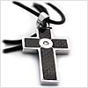 Joining Heart Comtemporary Stainless Steel Cross Necklace