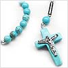 Stablelized Turquoise Stone Crucifix Cross Necklace