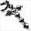Onyx Rose Heart Cross Necklace