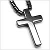 Simple Onyx Beaded Cross Necklace
