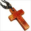 Simple Stone Contemporary Cross Necklace - Red