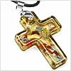 Urban Faith Cross Necklace - Lite Brown