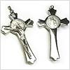 Italian Cross with Seal of Benedict - Silver Tone