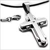 Contemporary Podium Stainless Steel Cross Necklace