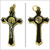 Italian Cross with Seal of Benedict - Gold Tone