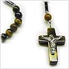 Catseye Stone Crucifix Cross Necklace