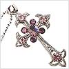 Purple Heart Victorian Cross Necklace