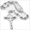 Silver Rosary Cross Necklace