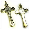 Italian Cross with Seal of Benedict - Gold Tone