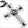 Onyx Daisy Cross Necklace