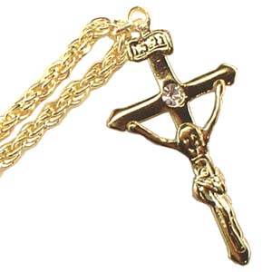 Golden Crucifix with Thick Chain